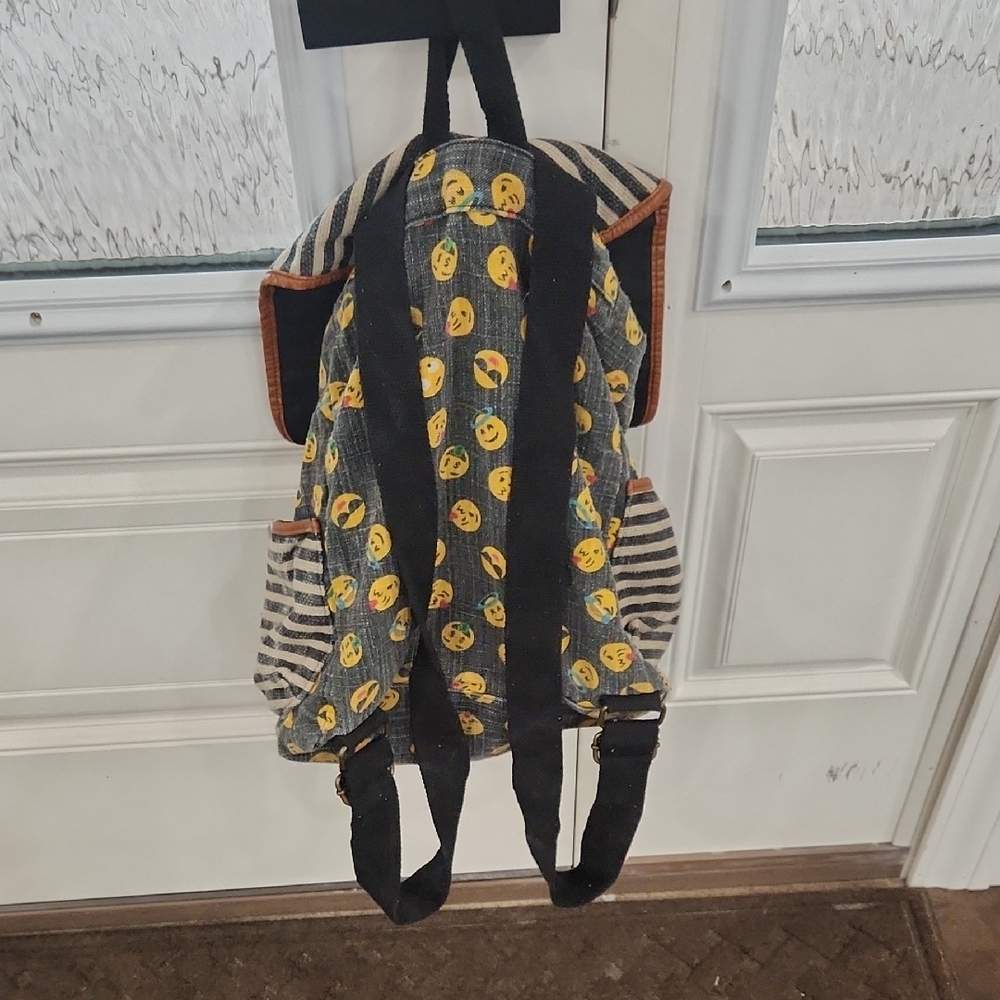 Emoji Striped Backpack - Picture 10 of 11
